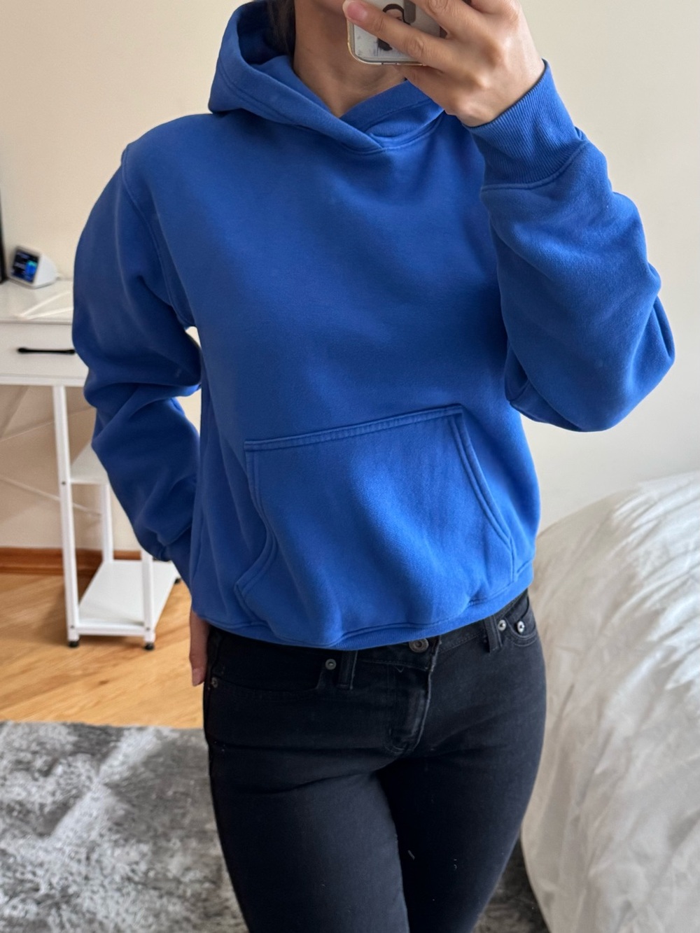 Aritzia Royal Blue Hooded Pullover Sweatshirt